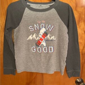 ✨Eddie Bauer "Up to Snow Good" Thermal Henley with Bear Snowboarding
